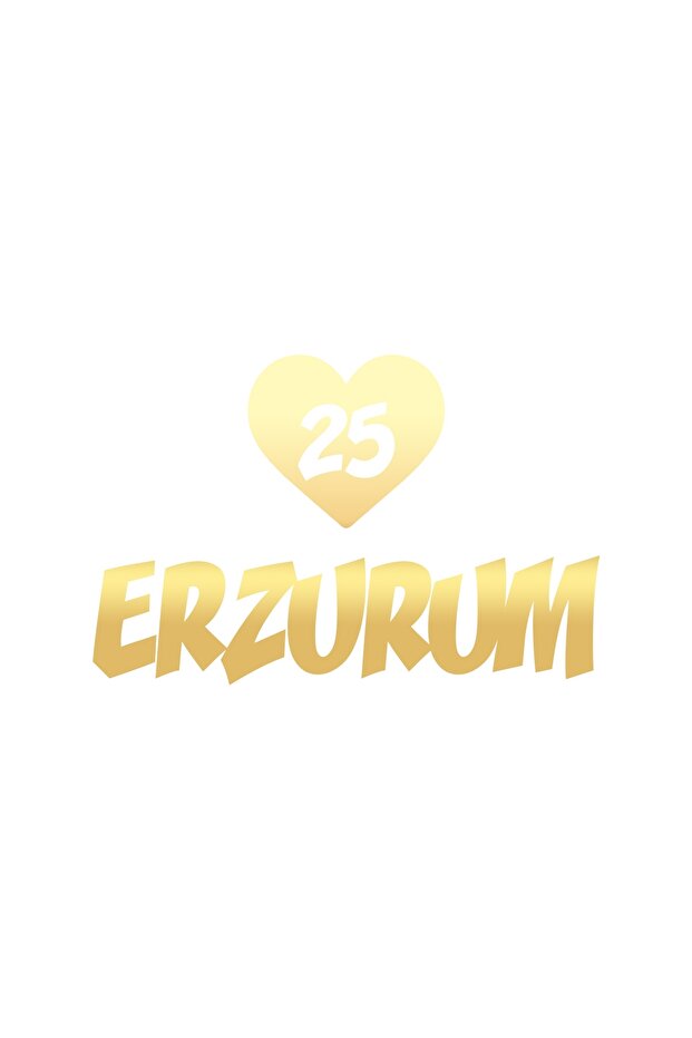 Hearted 25 Erzurum Car Sticker 17X17 cm Gold