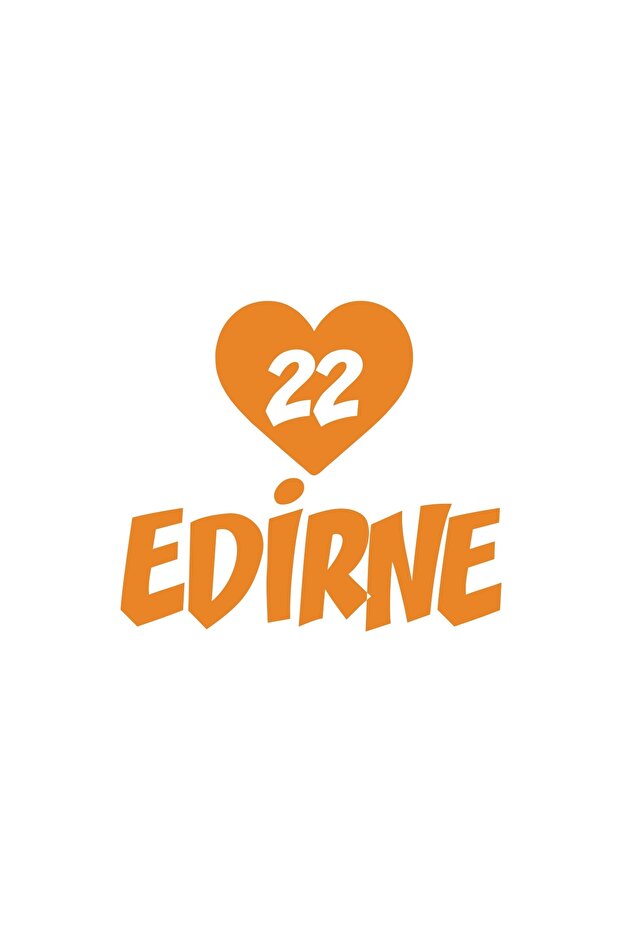 Heart 22 Edirne Car Sticker 17X17 cm Orange