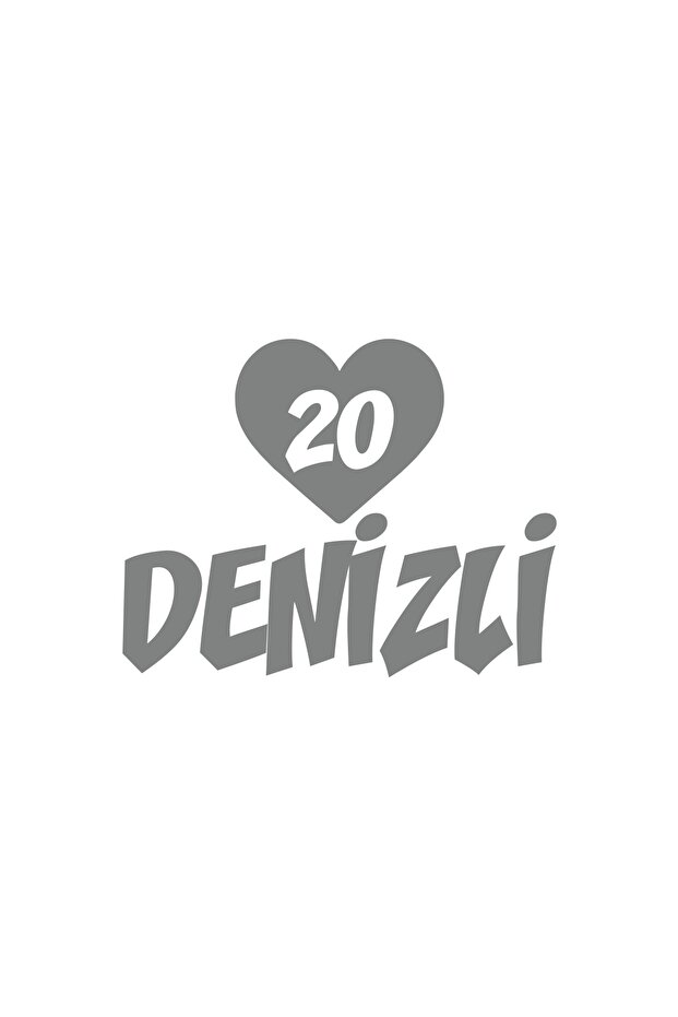Heart 20 Denizli Car Sticker 17X17 cm Gray