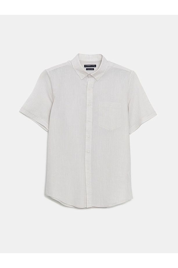 LCWAIKIKI Classic Regular Fit Keten Karışımlı Erkek Gömlek - 5