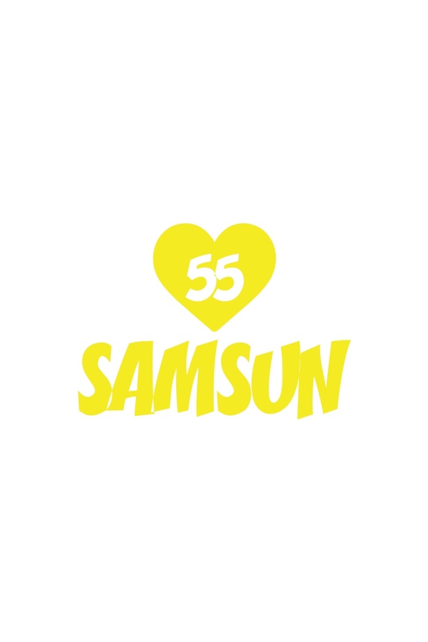 Heart 55 Samsun Car Sticker 17X17 cm Yellow