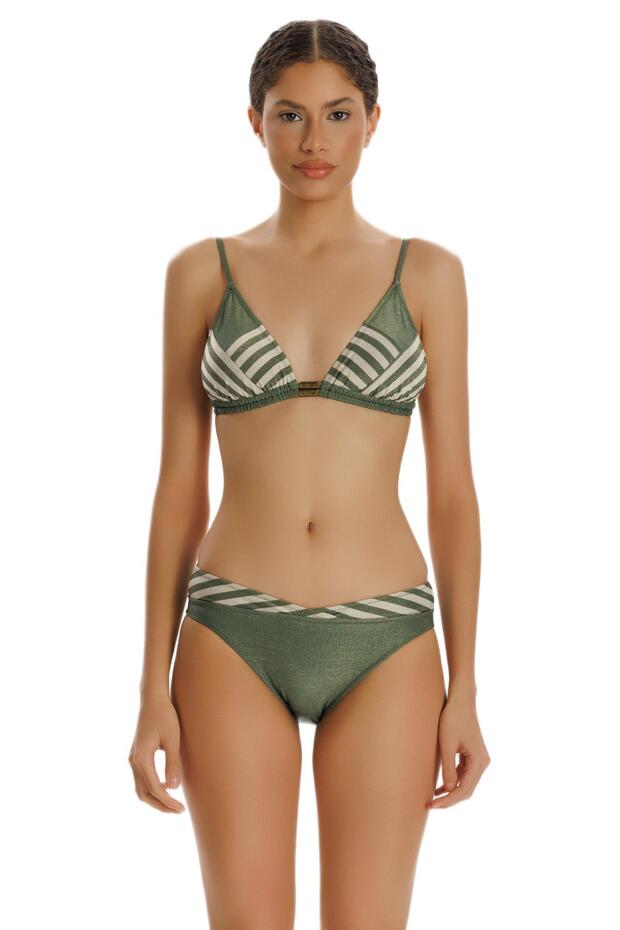 Zeki Desenli Üçgen Bikini Takımı - 4