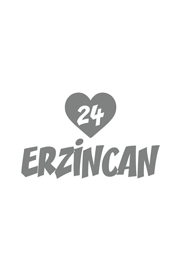 Heart 24 Erzinjan Car Sticker 17X17 cm Gray