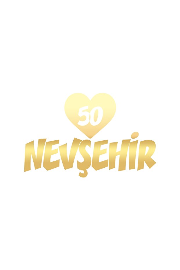 Heart 50 Nevşehir Car Sticker 17X17 cm Gold