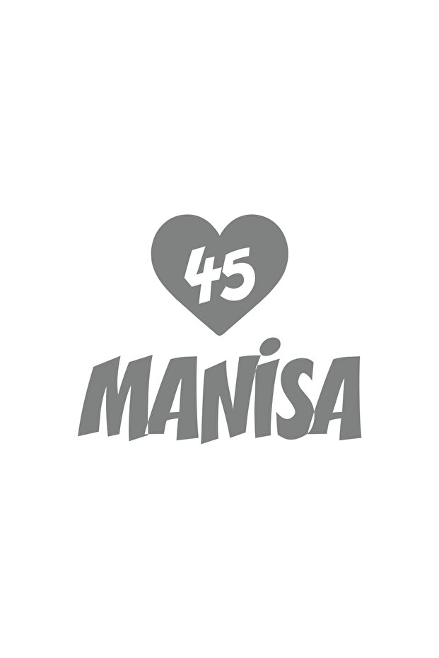 Heart 45 Manisa Car Sticker 17X17 cm Gray