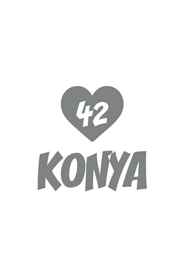 Heart 42 Konya Car Sticker 17X17 cm Gray