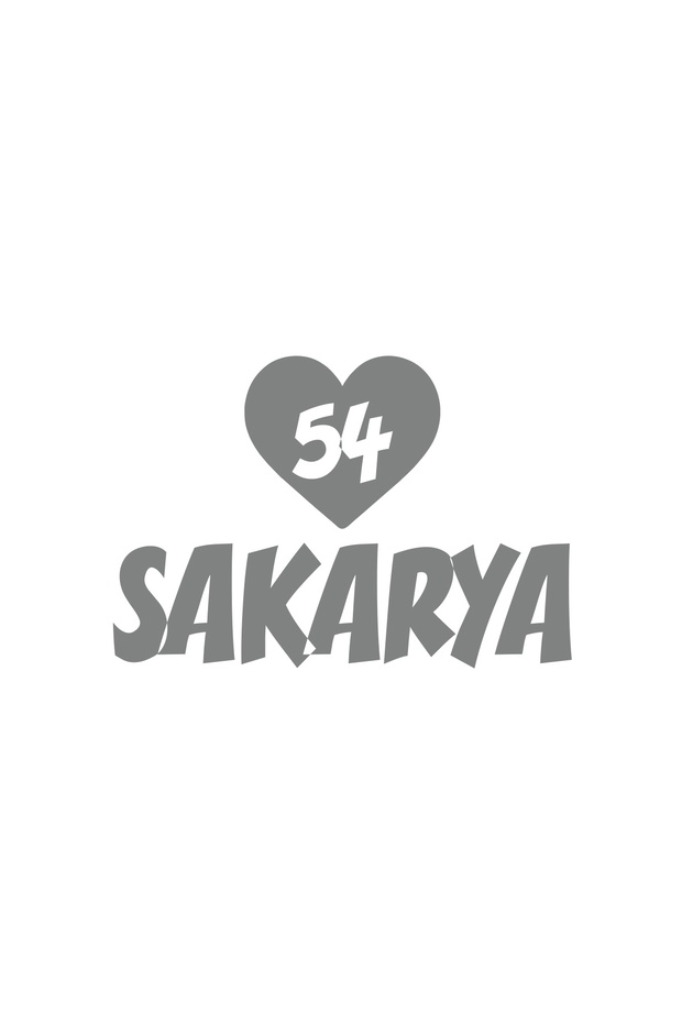 Heart 54 Sakarya Car Sticker 17X17 cm Gray