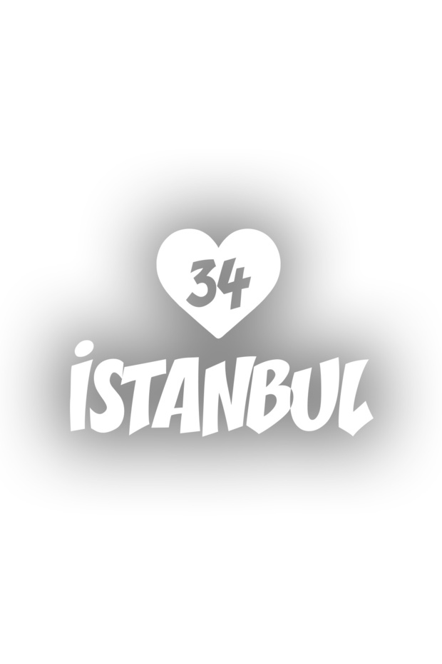 Heart 34 Istanbul Car Sticker 17X17 cm White