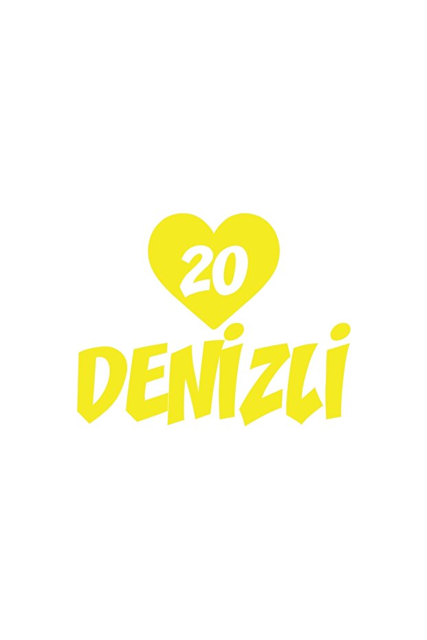 Heart 20 Denizli Car Sticker 17X17 cm Yellow