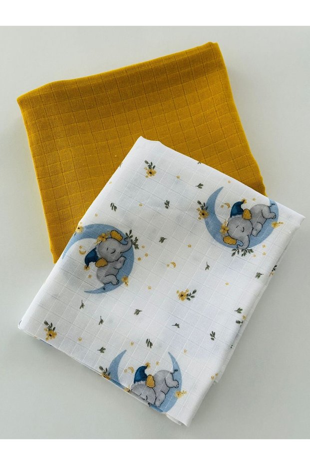 100% Cotton 2-Piece Muslin Baby Blanket Set Oeko-Tex Certified Muslin Cover 80 X 90 cm