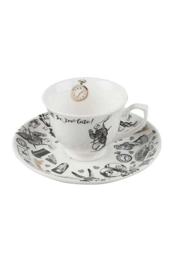 x V&A Alice In Wonderland 100ml Porselen Kahve Fincanı - 1