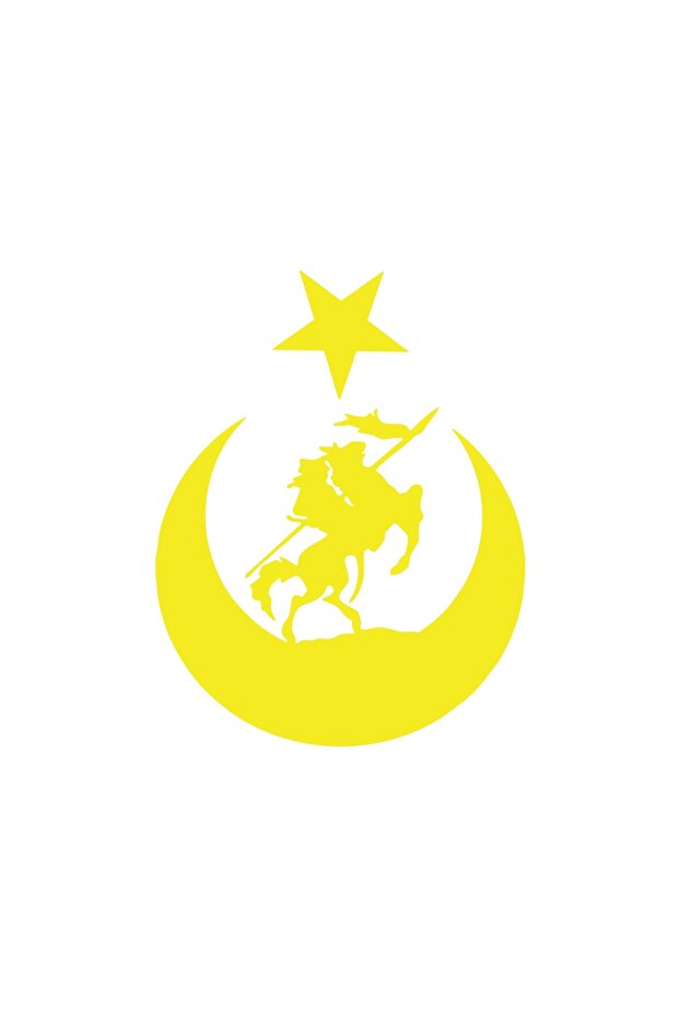 Falcon and Moon Star Turkish Flag Car Sticker 17X17 cm Yellow