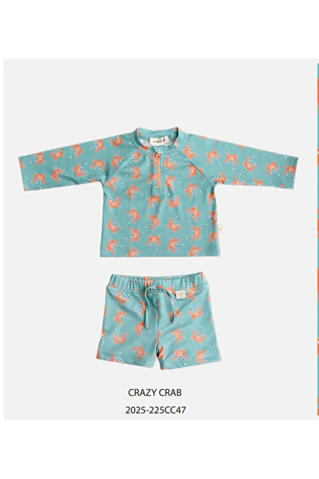 Uv Protected Bottom Top Baby Boy Set - Crab