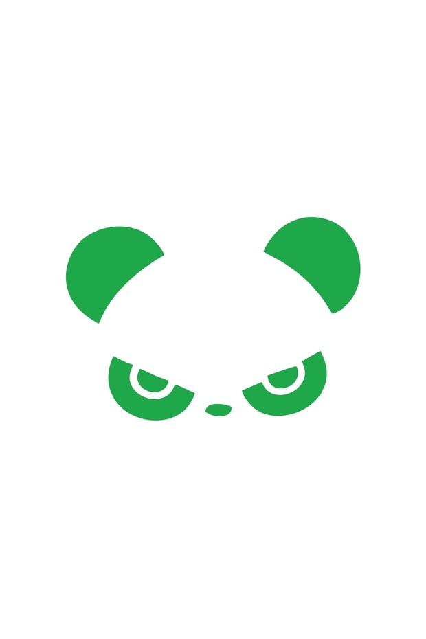 Angry Panda Car Sticker 17X17 cm Green