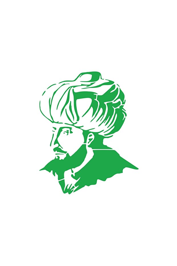 Fatih Sultan Mehmet Car Sticker 17X17 cm Green
