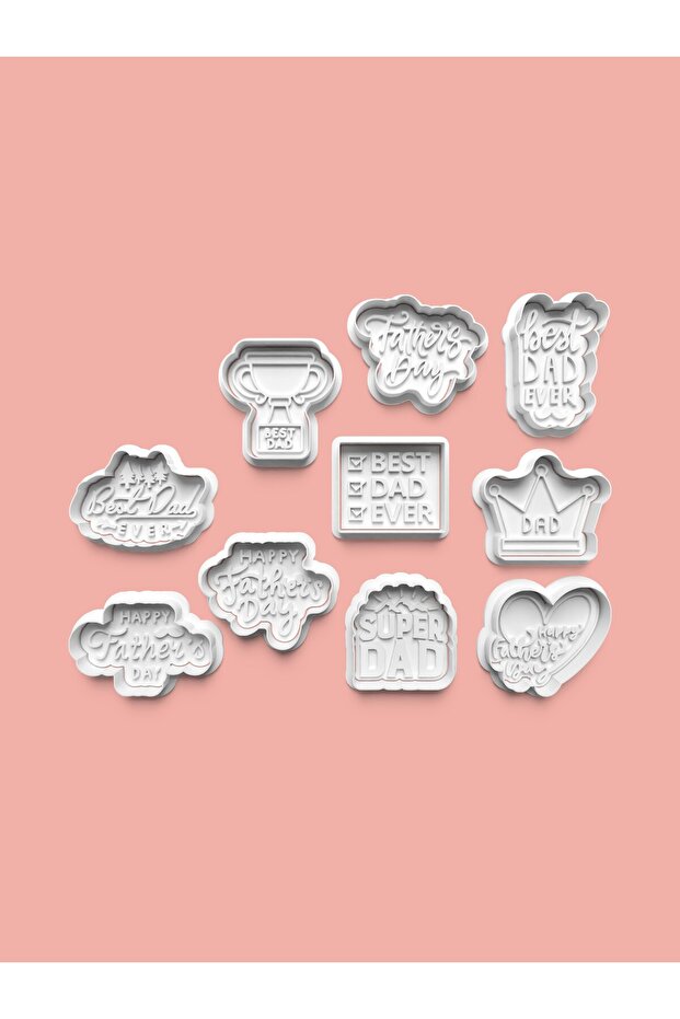 Father's Day Cookie Mold and Sugar Dough Mold Set of 10 0580-Set