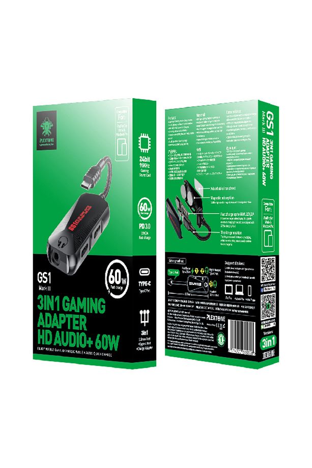 GS1 3 İn 1 Usb-c Type-c Oyun Ses 60W Hızlı Şarj Adaptörü Oyun ve Ses 60w Hızlı Şarj Adaptörü - 6