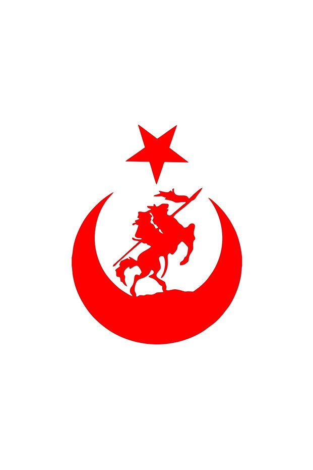 Falcon and Moon Star Turkish Flag Car Sticker 17X17 cm Red