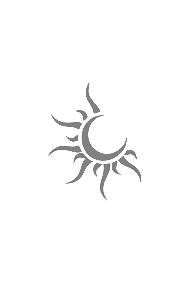 Sun Moon Car Sticker 17X17 cm Gray