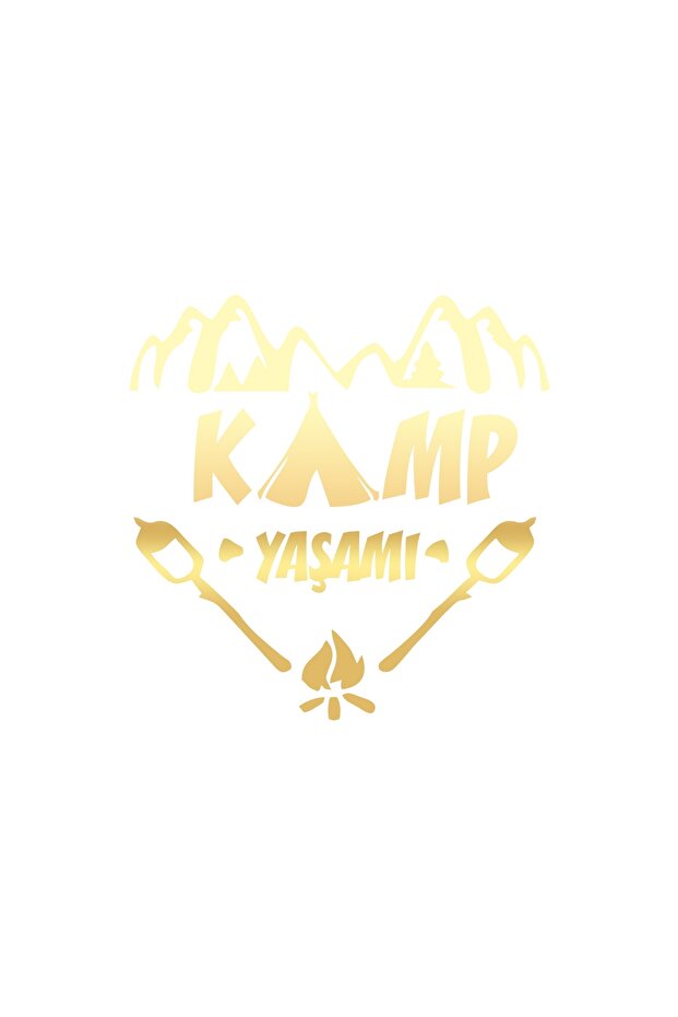 Camping Life Car Sticker 17X17 cm Gold