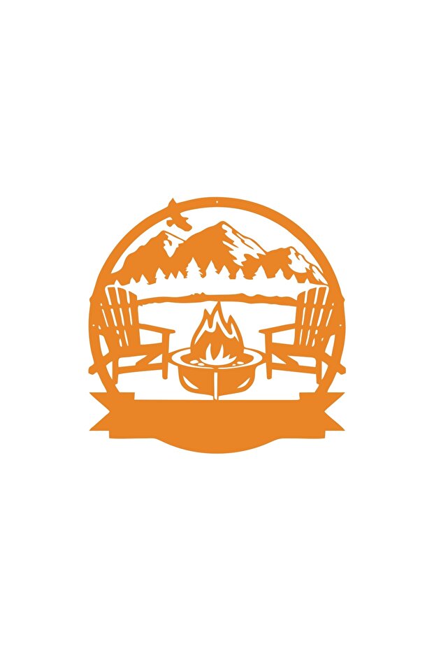 Camping Car Sticker 17X17 cm Orange