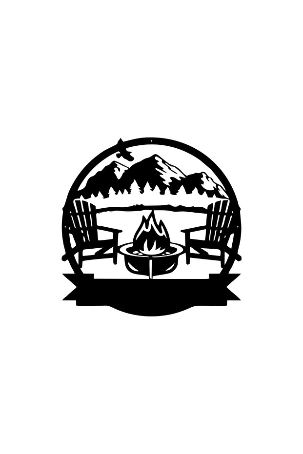 Camping Car Sticker 17X17 cm Black