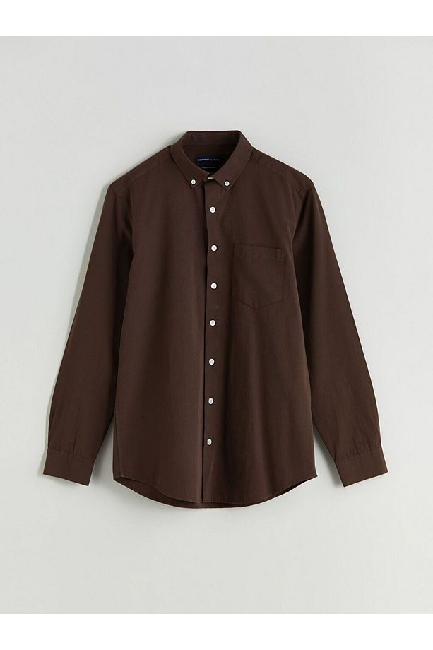 LCWAIKIKI Classic Regular Fit Uzun Kollu Poplin Erkek Gömlek - 1