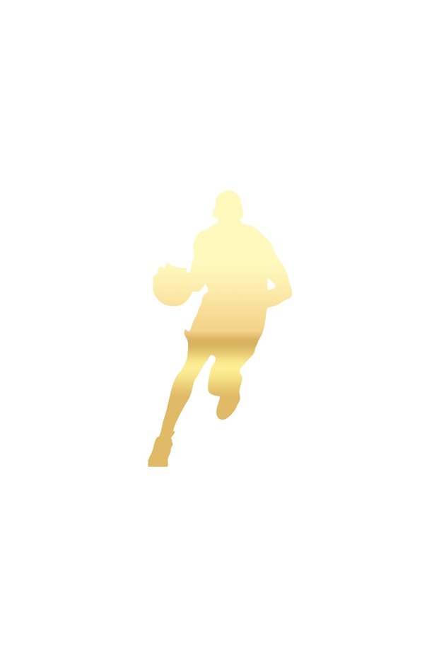 Basketball Silhouette Car Sticker 17X17 cm Gold