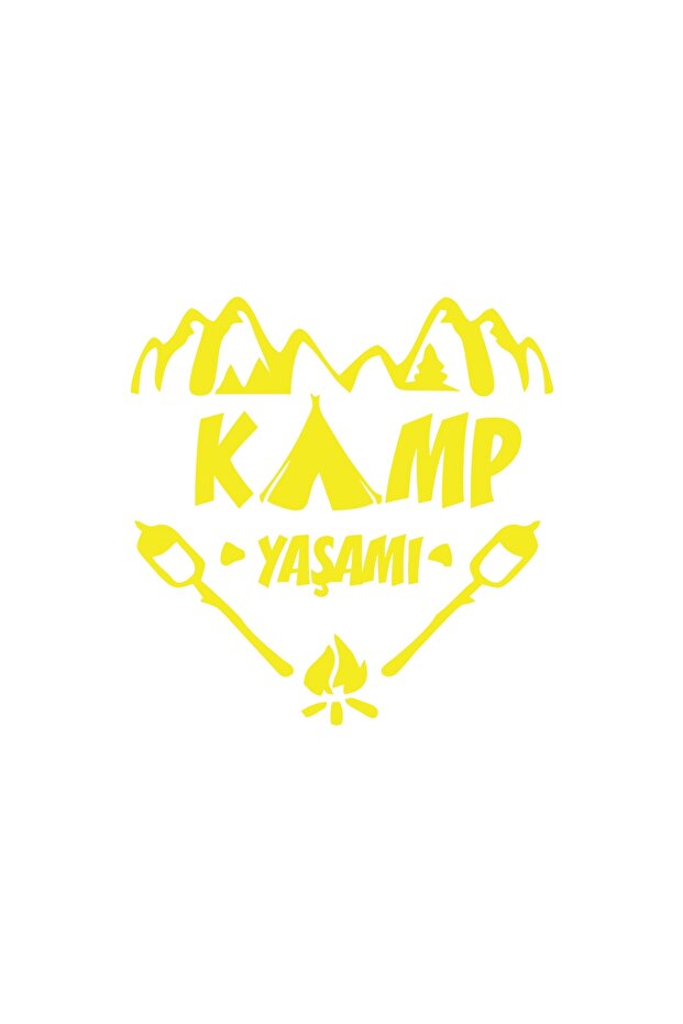 Camp Life Car Sticker 17X17 cm Yellow