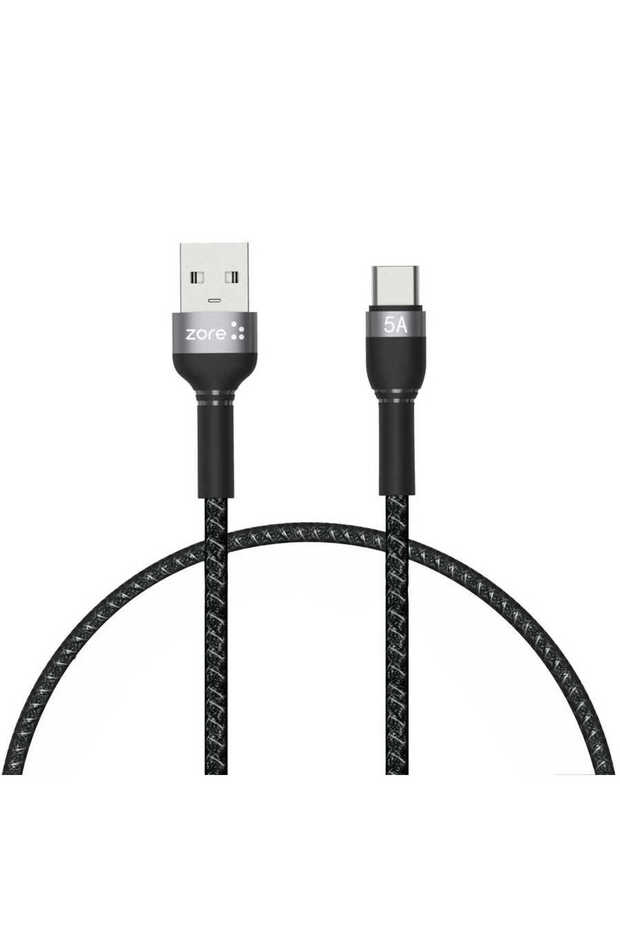 كابل يو اس بي من نوع سي من سلسلة شيرا باللون الأسود بطول 30 سم