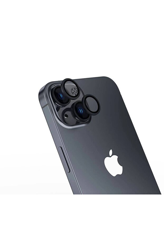 واقي كاميرا متوافق مع هاتف iPhone 15 Plus CL-15 مضاد لبصمات الأصابع ومضاد للانعكاس - أسود