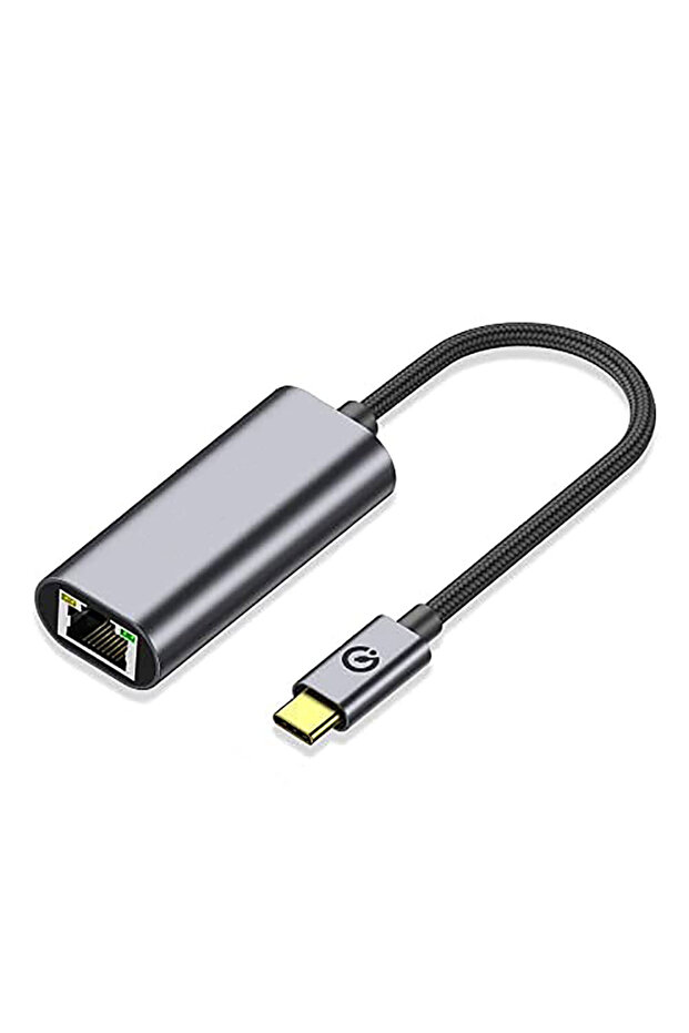 Black Qg04 Type-C to Rj45 Ethernet Converter Cable 1024Mbps 22cm-