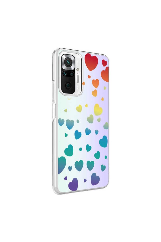 Redmi Note 10 Pro Case Klfs M-Blue Patterned Cover - Heart No3
