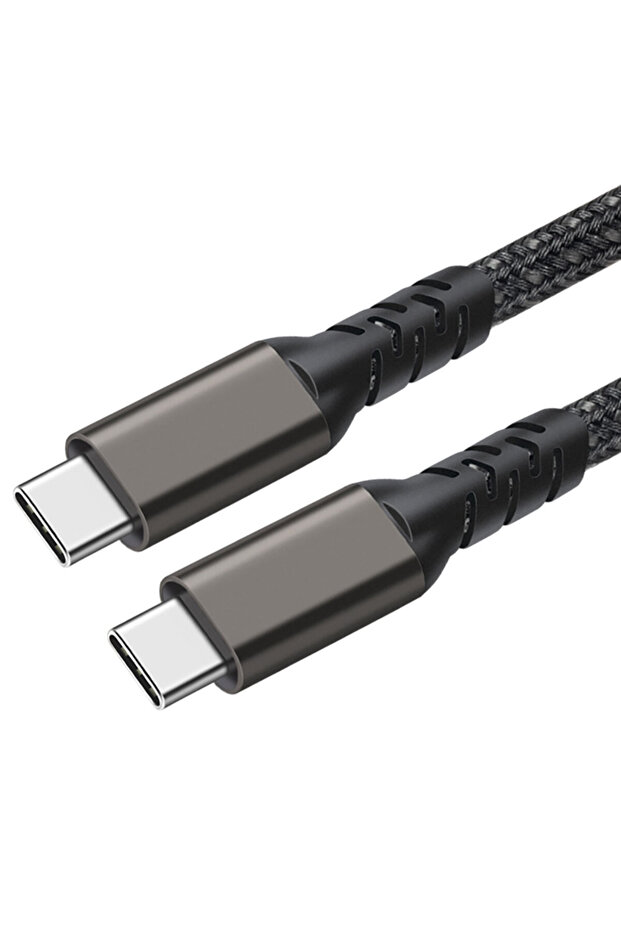 كابل بيانات أسود من النوع C إلى النوع C USB3.2 PD 100 وات 20 جيجابت في الثانية 4K@60 هرتز 0.5 متر