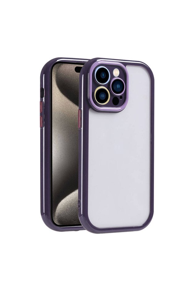 Case for iPhone 15 Pro Max with Camera Protection Color Edge and Frame Design Vitamin Cover-Deep m
