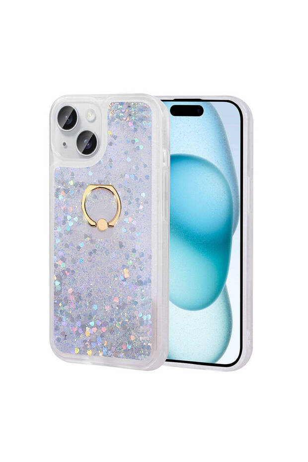 حافظة Milce متوافقة مع هاتف iPhone 15 Plus - فضي - 1