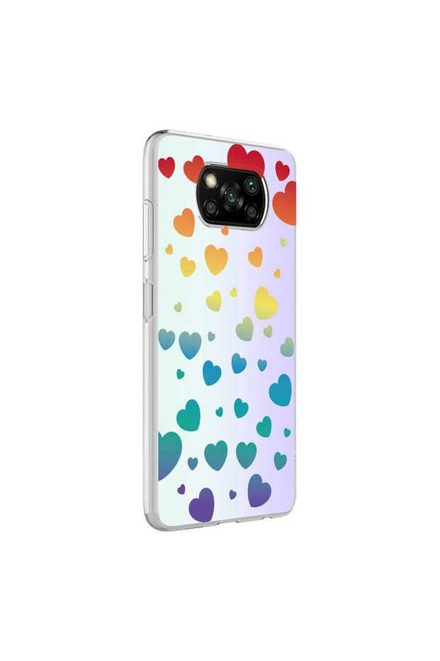 Poco X3 Case M-Blue Patterned Cover - Heart No3