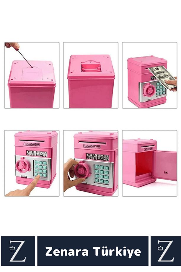 Yüksek Kaliteli Dekoratif Değiştirilebilir Şifreli Sesli Işıklı Uyarı Kağıt Madeni Para ATM KUMBARA - 2