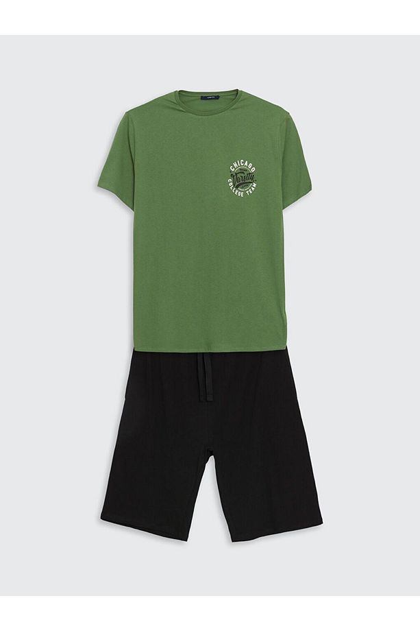 LCW ECO Standart Kalıp Erkek Şortlu Pijama Takımı - 5