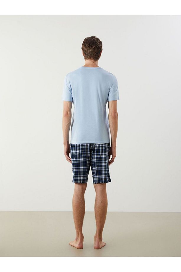 Standart Kalıp Erkek Şortlu Pijama Takımı - 4