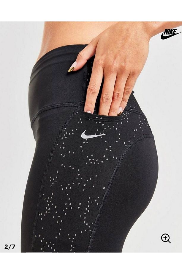 Dri-Fit Fast Mide Rise 7/8 SSNL Novelty Running Kadın Tayt fb4579-010 - 4