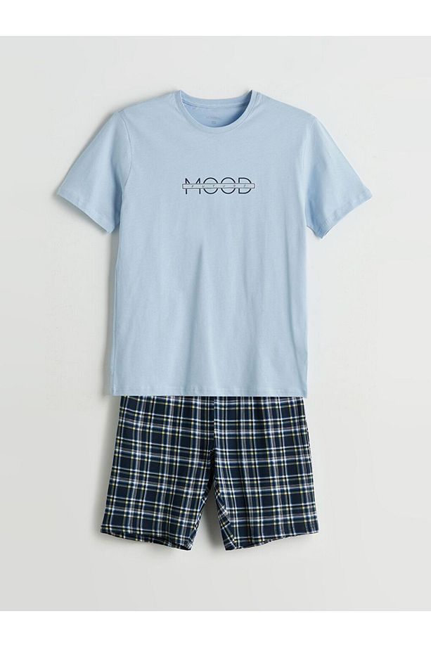 Standart Kalıp Erkek Şortlu Pijama Takımı - 5