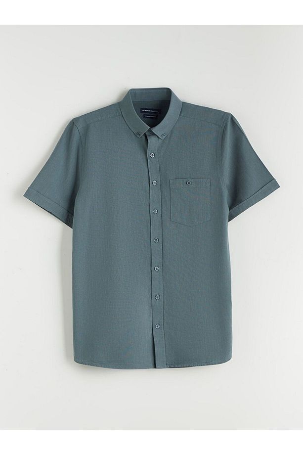 LCWAIKIKI Classic Regular Fit Keten Karışımlı Erkek Gömlek - 1