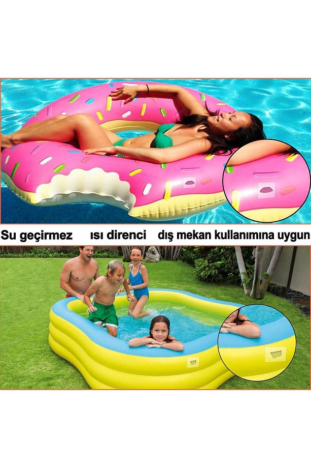 Intex Şişme Simit, Havuz, Yatak ,Bot Tamir Onarım Yaması- Onarım Kiti 12'li Paket M-59631 - 5