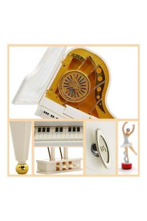 صندوق موسيقى بيانو كلاسيكي مع ساعة راقصة - 3