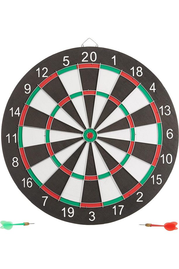 Dart Tahtası Seti 6 Ok Dahil Duvar Tipi Çift Taraflı Dart Oyunu Hedef Spor Eğlence Vıp Hediyelik Set - 5