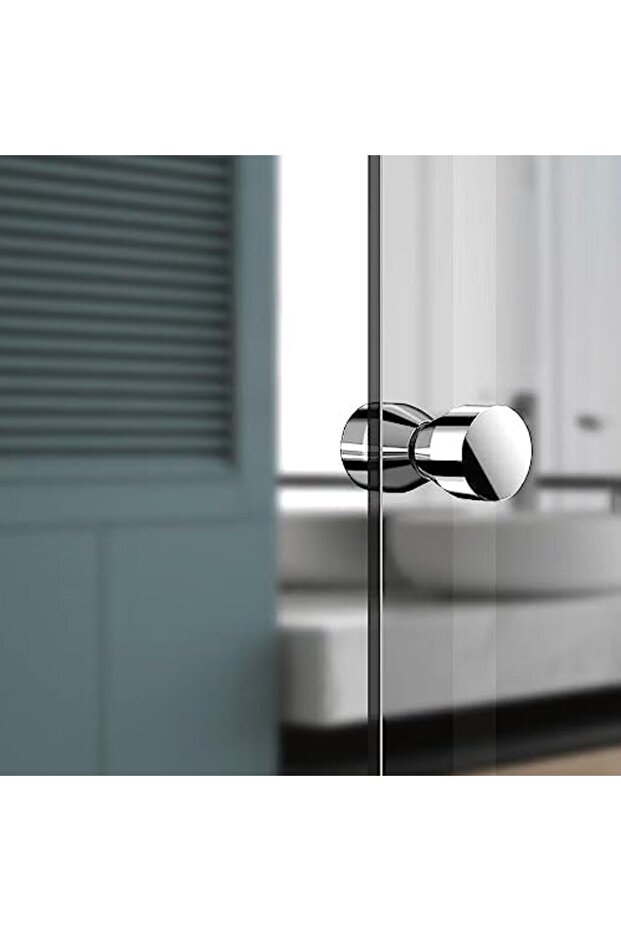 YIDELAI-Glass Door Handle, 2.4 inch Aluminum Alloy Single Hole Handle, Solid Cylindrical Shower Room