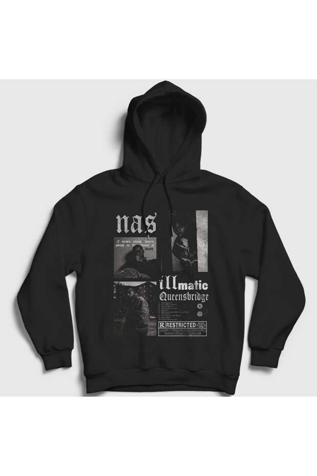 Unisex Black Illmatic Nasir Jones Nas Hooded Sweatshirt 549151Tt