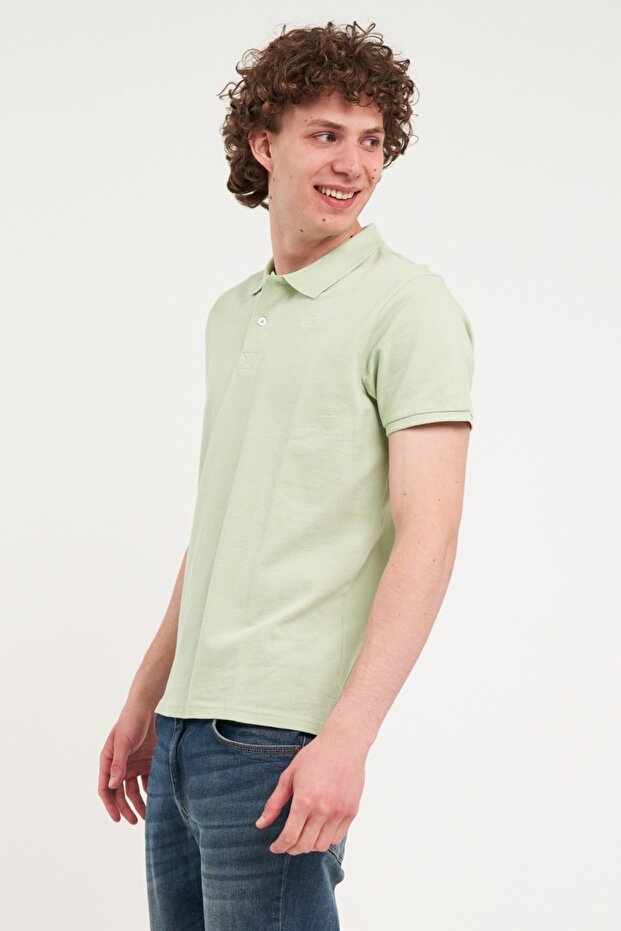 Men's solid color polo shirt - 5