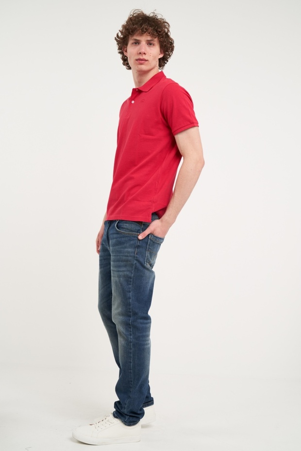 Men's solid color polo shirt - 7